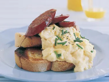 scrambled eggs with chorizo