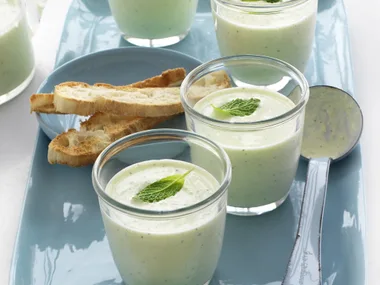 chilled yogurt, cucumber and mint