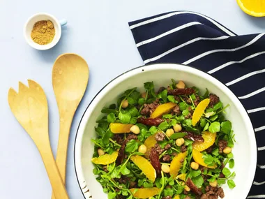 warm beef, orange and date salad