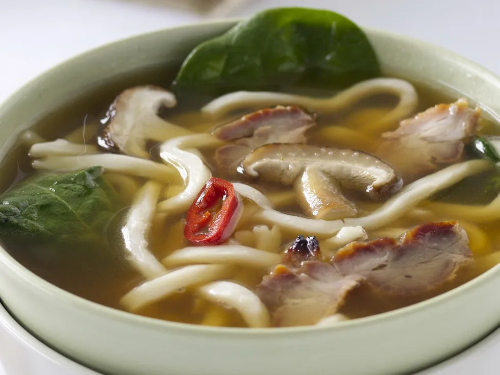 barbecued pork and amp; udon soup