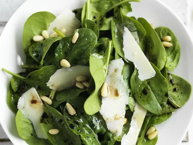 baby spinach and parmesan salad