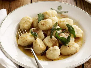 potato dumplings with burnt butter