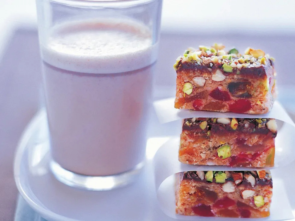 fruity almond pistachio slice