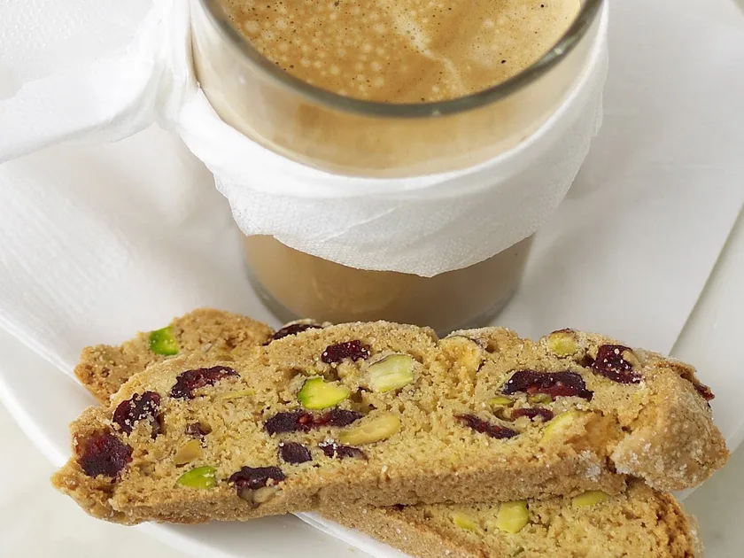 Pistachio & cranberry biscotti