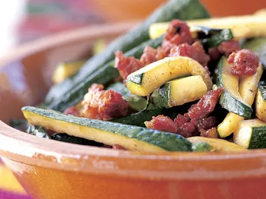 Zucchini with chorizo