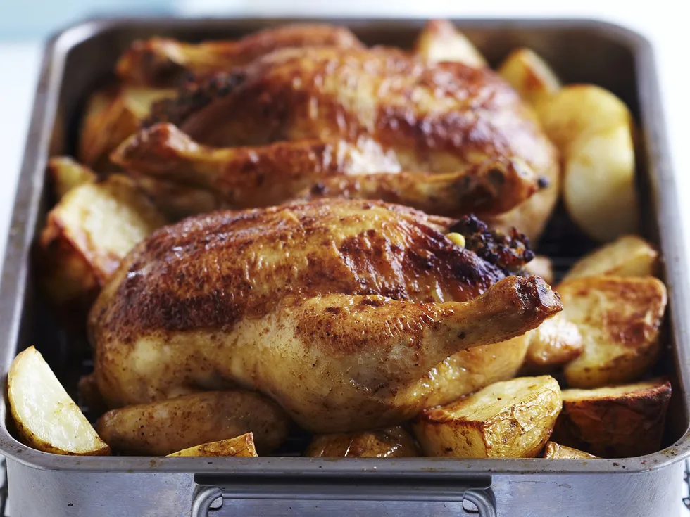 lentil and pancetta stuffed chickens
