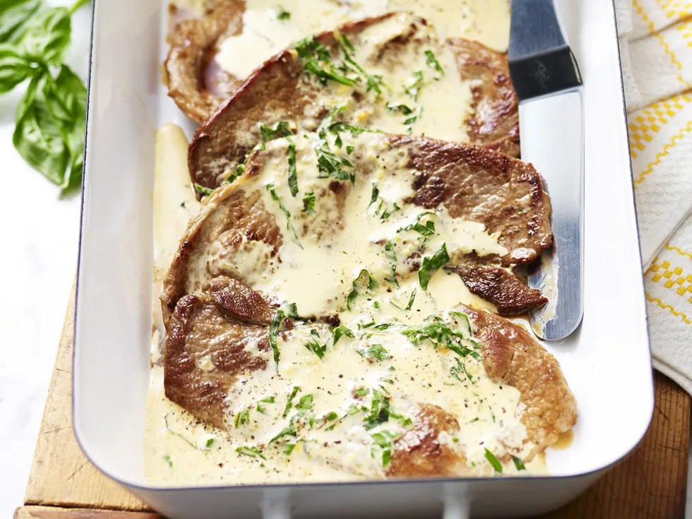 veal with lemon basil cream sauce