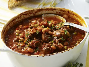 leek, bean and mushroom casserole