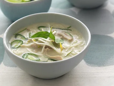 coconut, chicken and kaffir lime