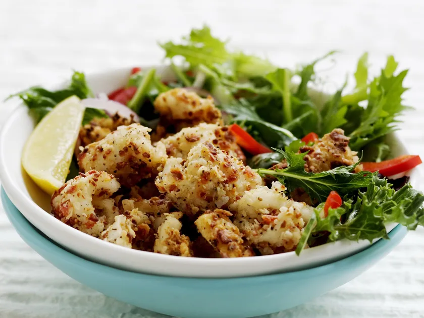 Salt and pepper squid salad