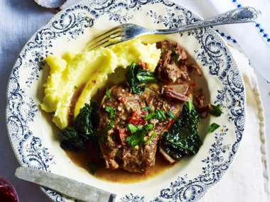 lamb chops with anchovies, chilli and cavolo nero