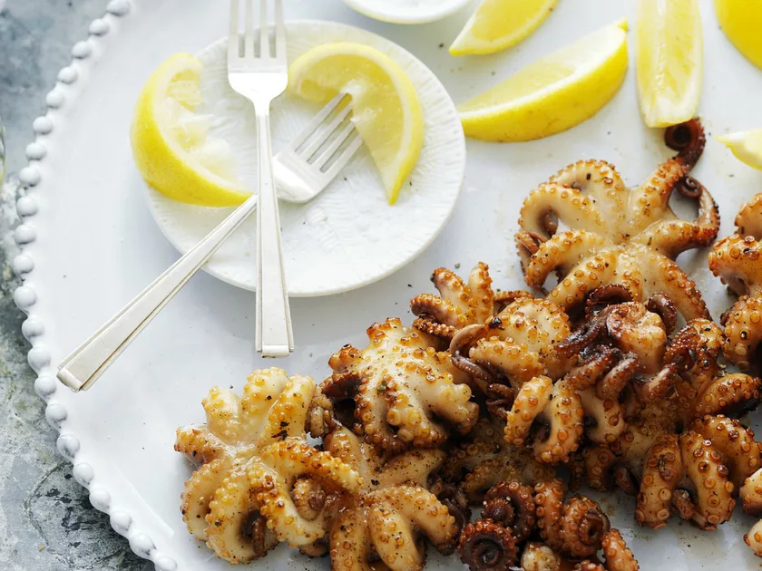 Barbecued baby octopus