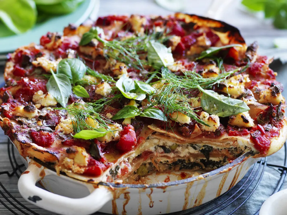 pea, fennel & spinach lasagne
