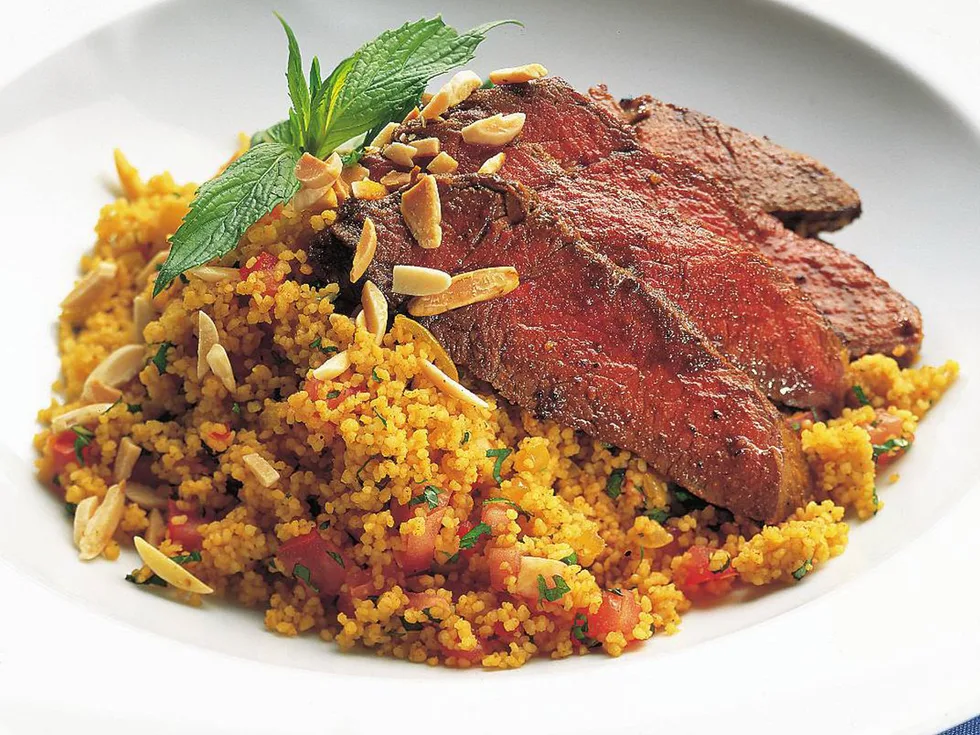 beef fillet curry with couscous