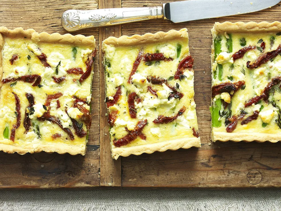 sun-dried tomato and asparagus tart