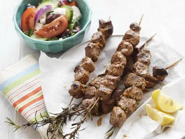 lamb kebabs on rosemary skewers