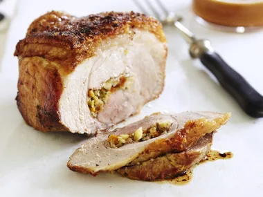 almond and apricot stuffed pork leg