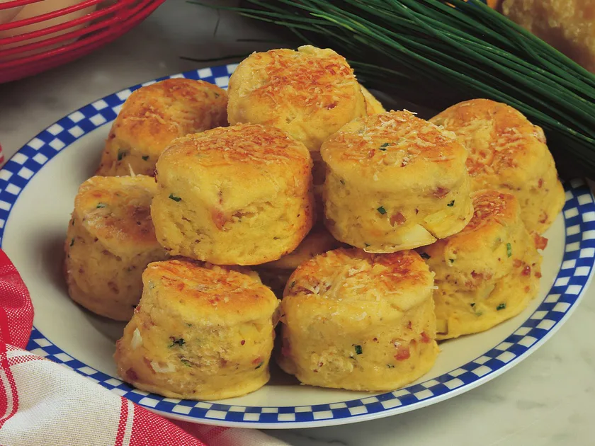 Bacon, egg and mustard scones