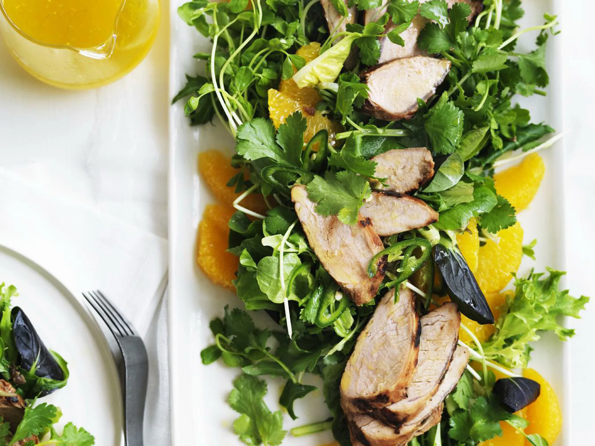 pork, orange and coriander salad