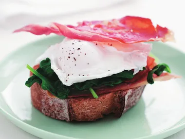 poached eggs on sourdough