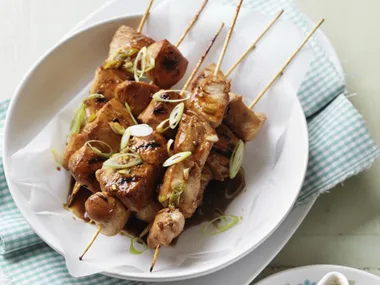 soy chicken kebabs with orange hoisin sauce