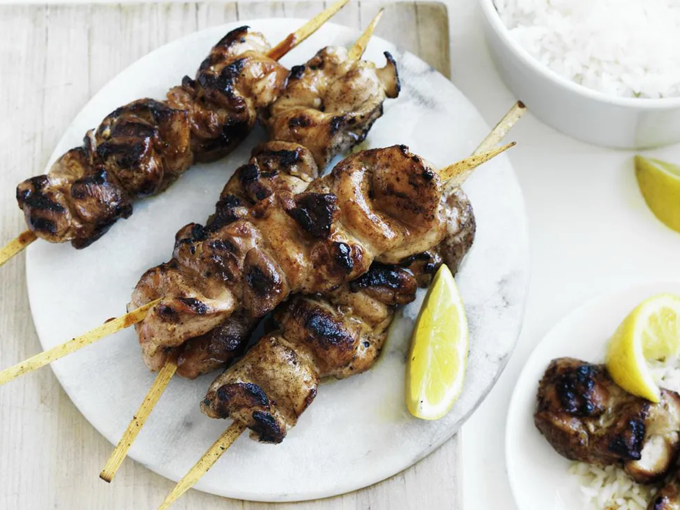 hoisin and lemon chicken skewers