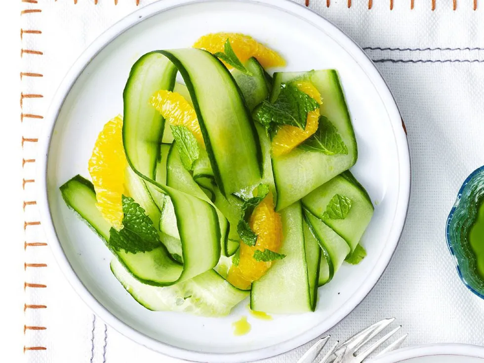 Sweet cucumber and orange salad