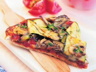 mushroom,eggplant and zucchini pizza