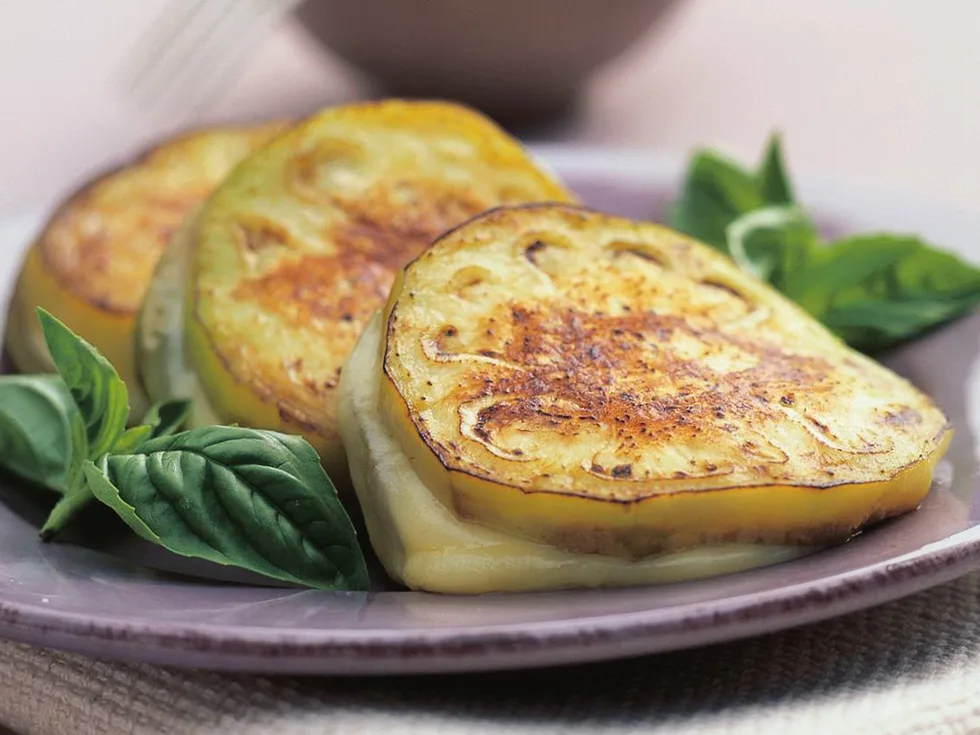 eggplant and mozzarella slices