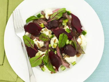 beetroot salad with honey balsamic lamb