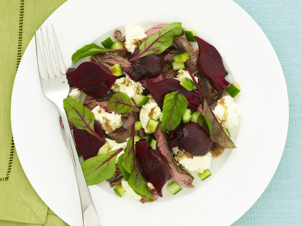 beetroot salad with honey balsamic lamb