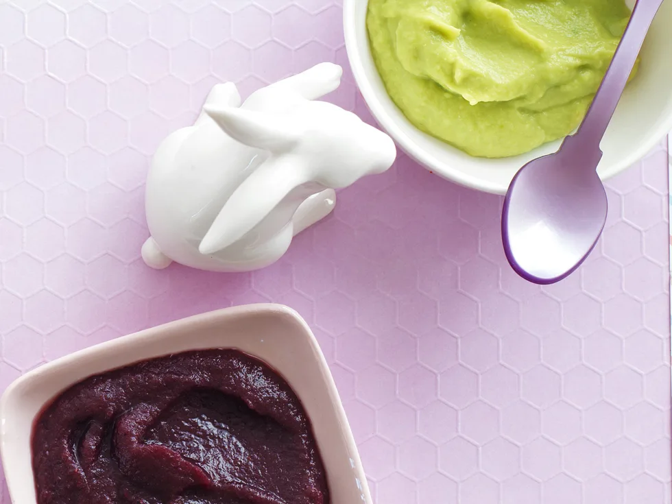 apple and blueberry purée