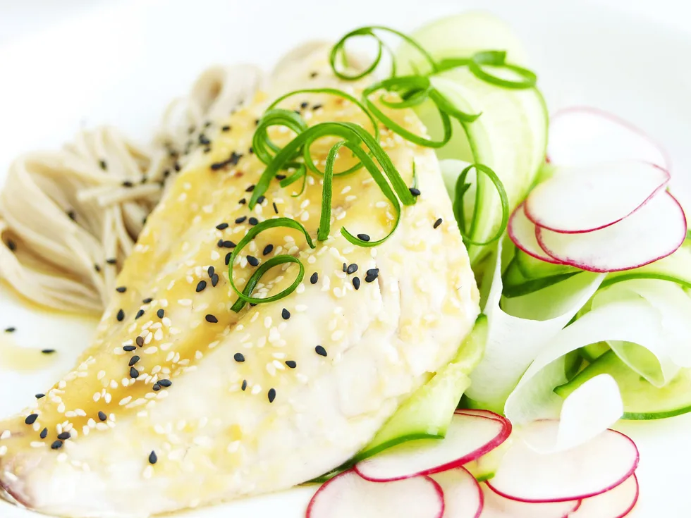 miso fish with daikon salad