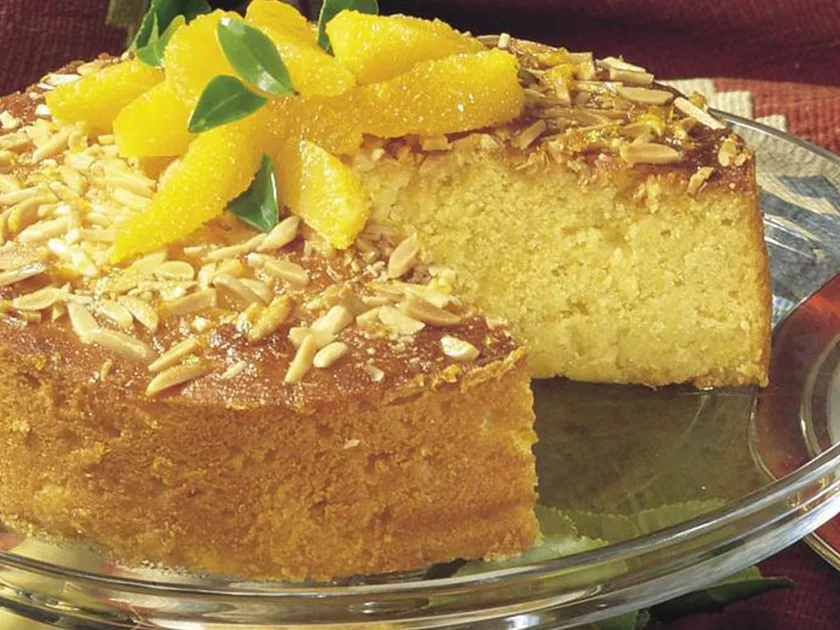 Orange almond syrup cake