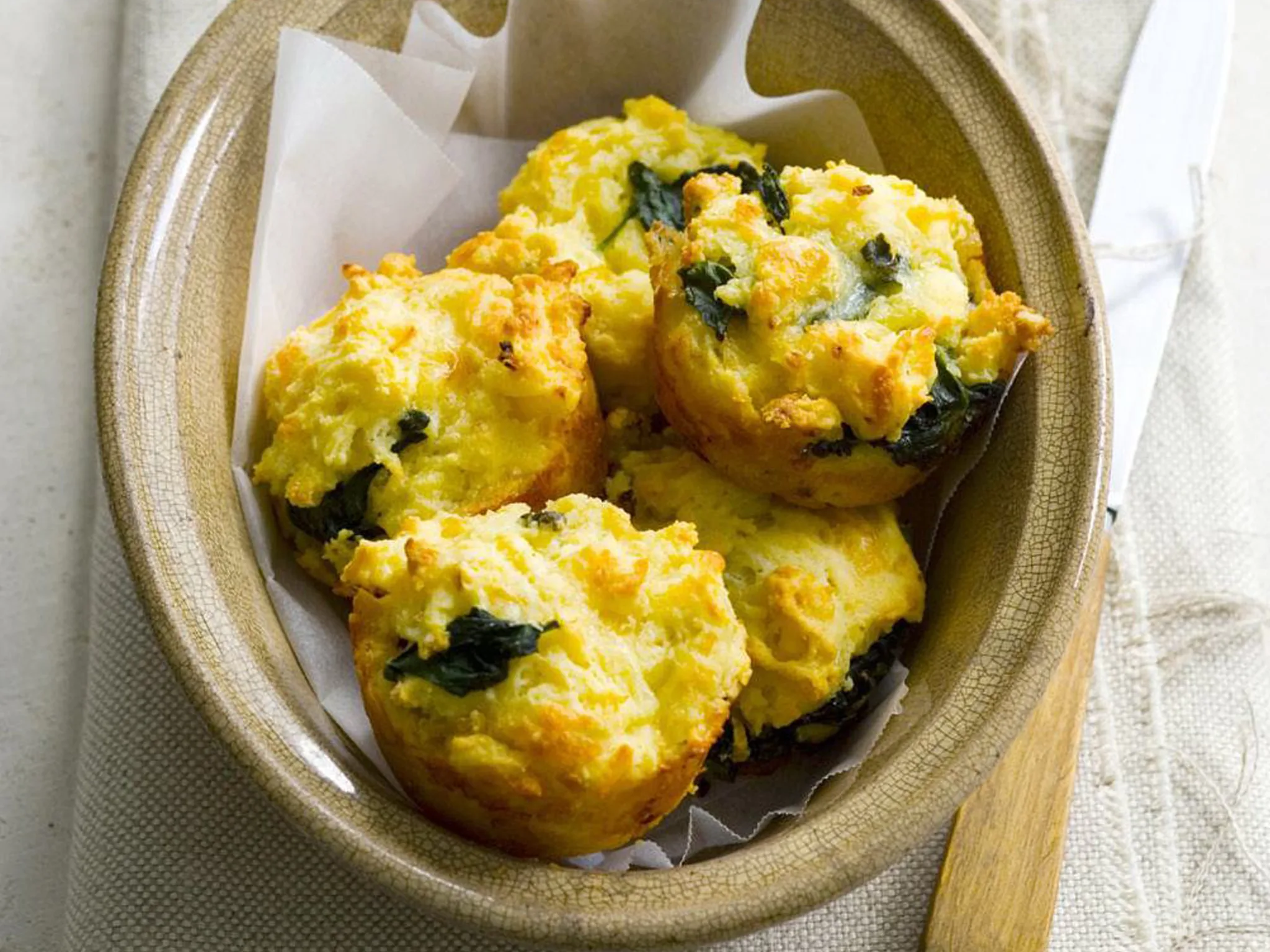 SPINACH AND THREE CHEESE MUFFINS