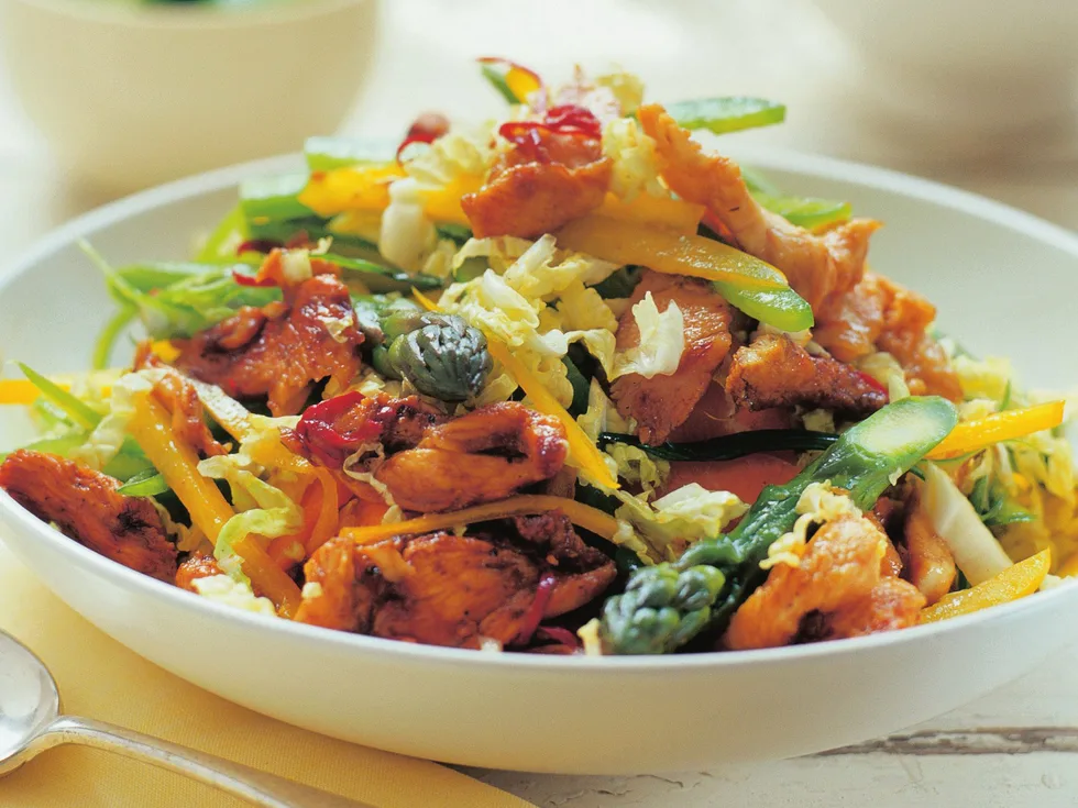 honey chilli chicken salad