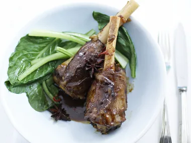 Slow-cooked thai lamb shanks