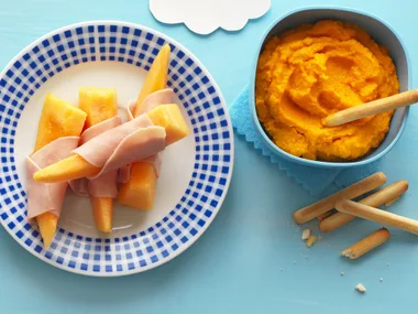 melon and ham wrap