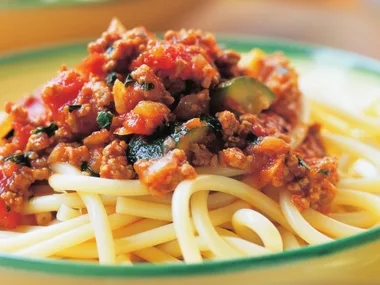 bucatini with moroccan lamb sauce