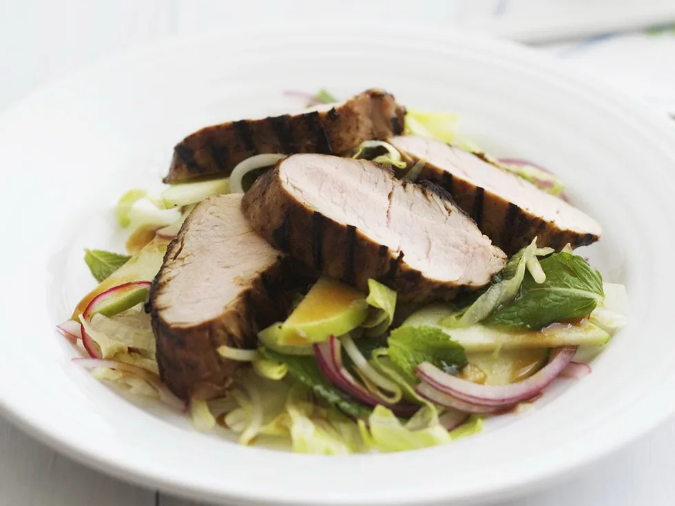 asian pork and apple salad