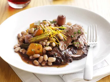 slow-cooked lamb with white beans