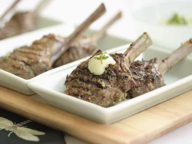 greek lamb cutlets with skordalia