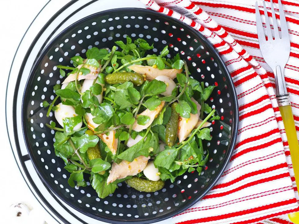smoked trout and white bean salad
