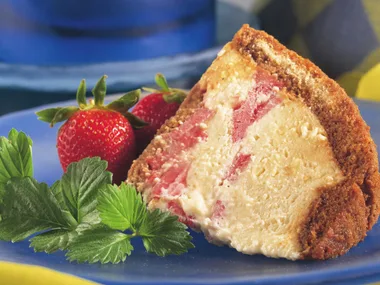 white chocolate and strawberry bombe