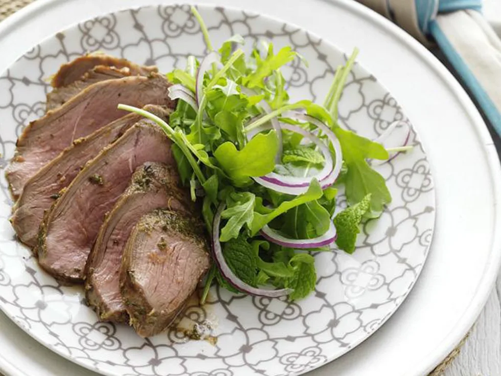 minted lemony lamb steaks