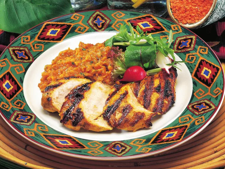 chicken with spicy lentils