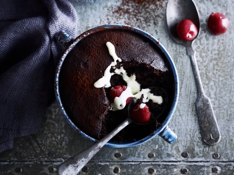 chocolate and cherry puddings