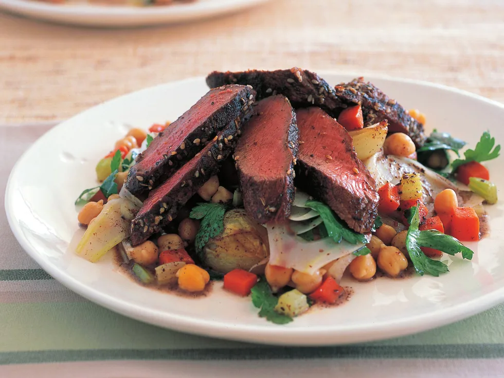 za'atar lamb with warm chickpea salad
