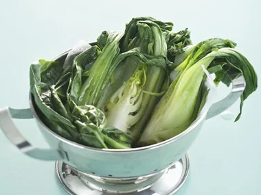 asian greens with soy dressing