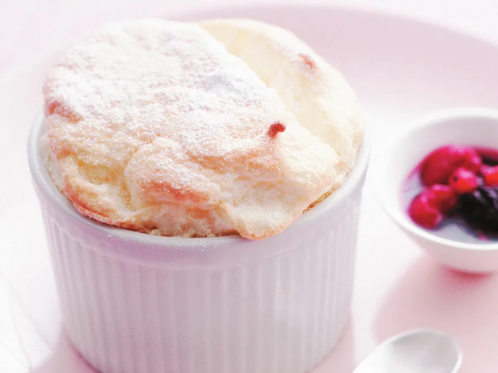 soufflé with berry compote